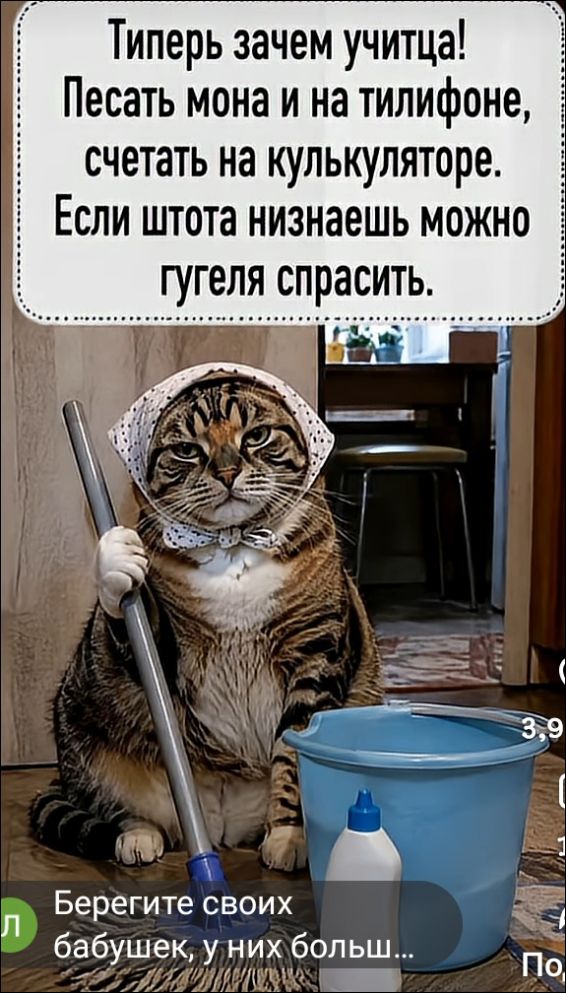 Типер зачем учитца! Песать мона и на тилифоне, считать на кулькуляторе. Если штота низнаешь можно гугеля спрасить. Берегите своих бабушек, у них больш...