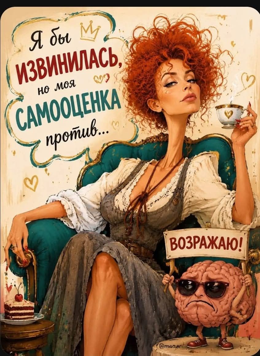 Я бы извинилась, но моя самооценка против... ВОЗРАЖАЮ!