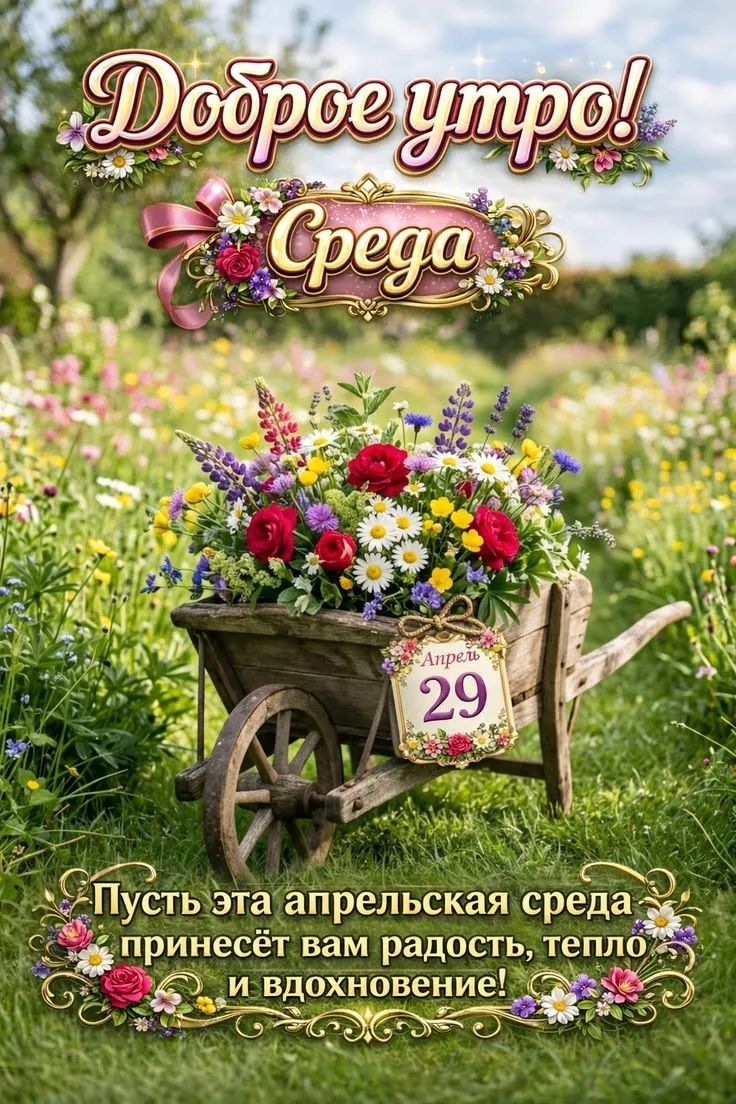 Доброе утро! Среда Апрель 29 Пусть эта апрельская среда принесёт вам радость, тепло и вдохновение!