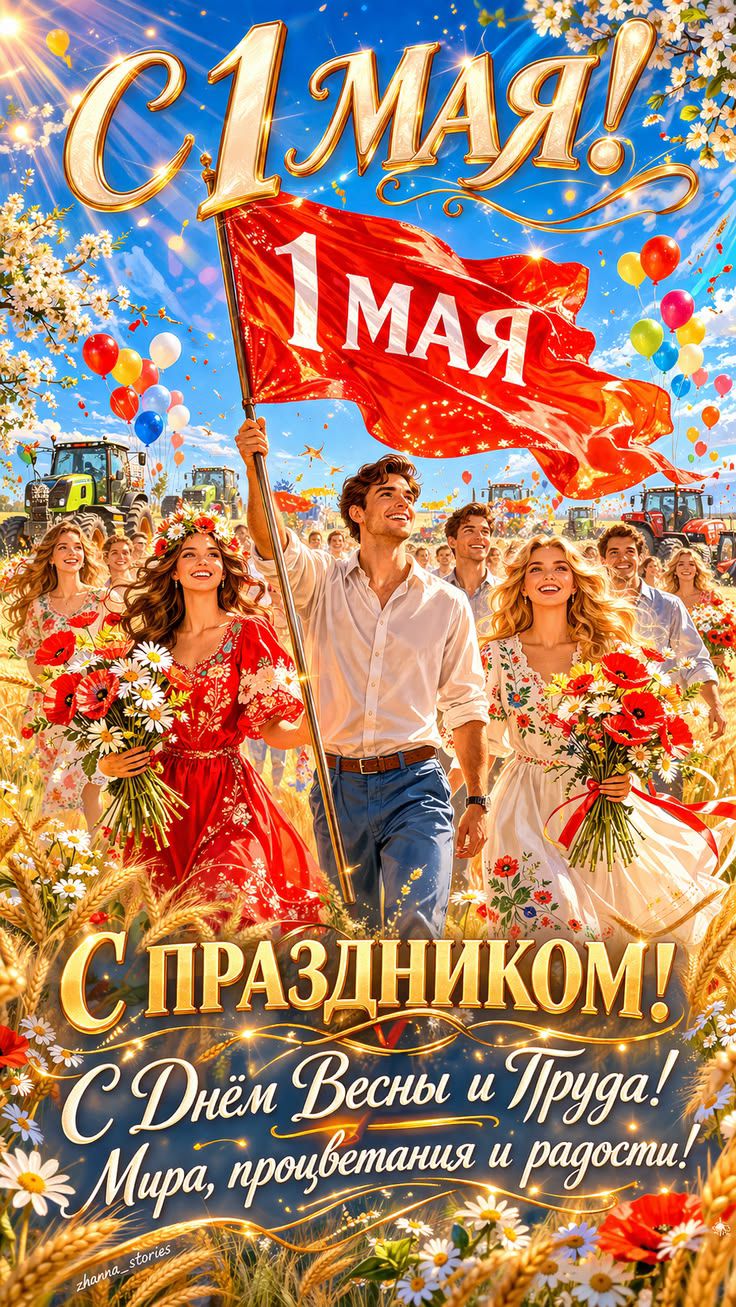 С 1 МАЯ! 1 МАЯ С ПРАЗДНИКОМ! С Днём Весны и Труда! Мира, процветания и радости!