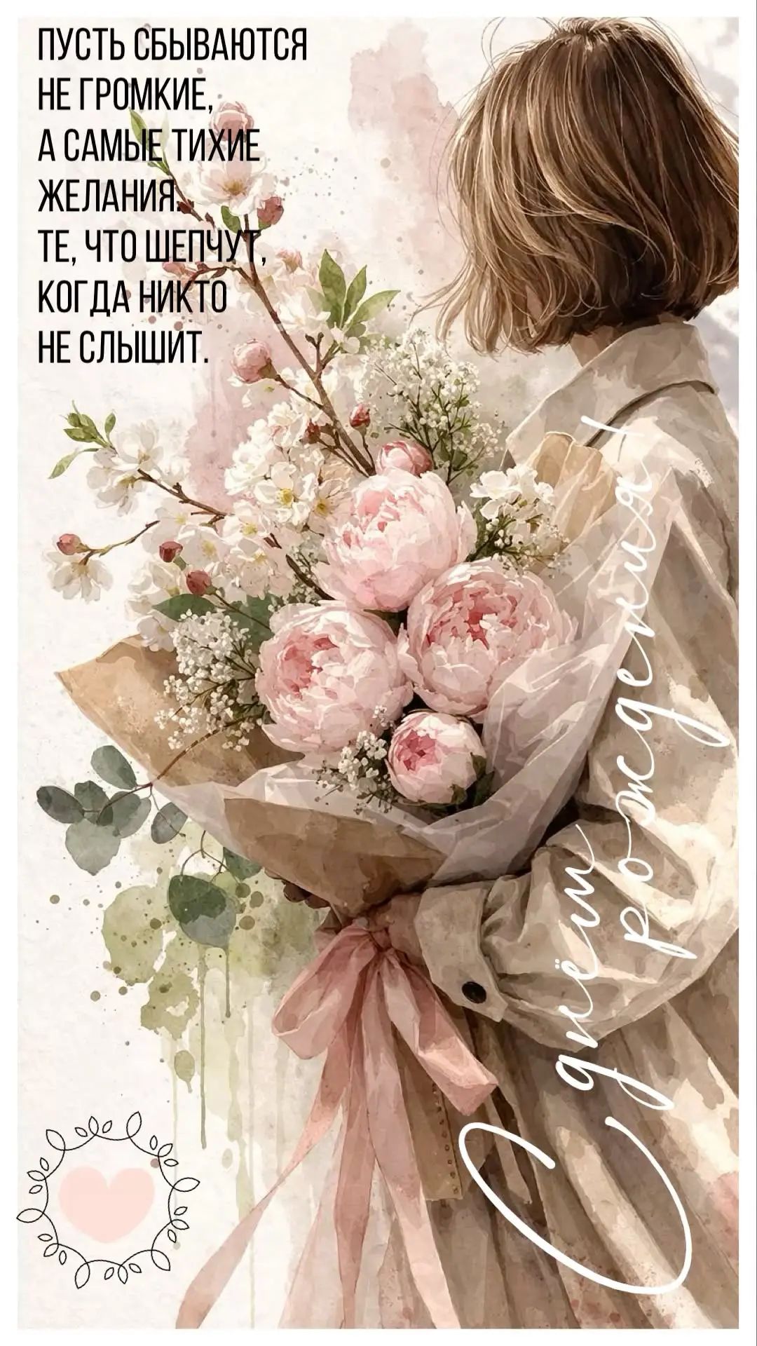 ПУСТЬ СБЫВАЮТСЯ НЕ ГРОМКИЕ, А САМЫЕ ТИХИЕ ЖЕЛАНИЯ. ТЕ, ЧТО ШЕПЧУТ, КОГДА НИКТО НЕ СЛЫШИТ. С днём рождения!