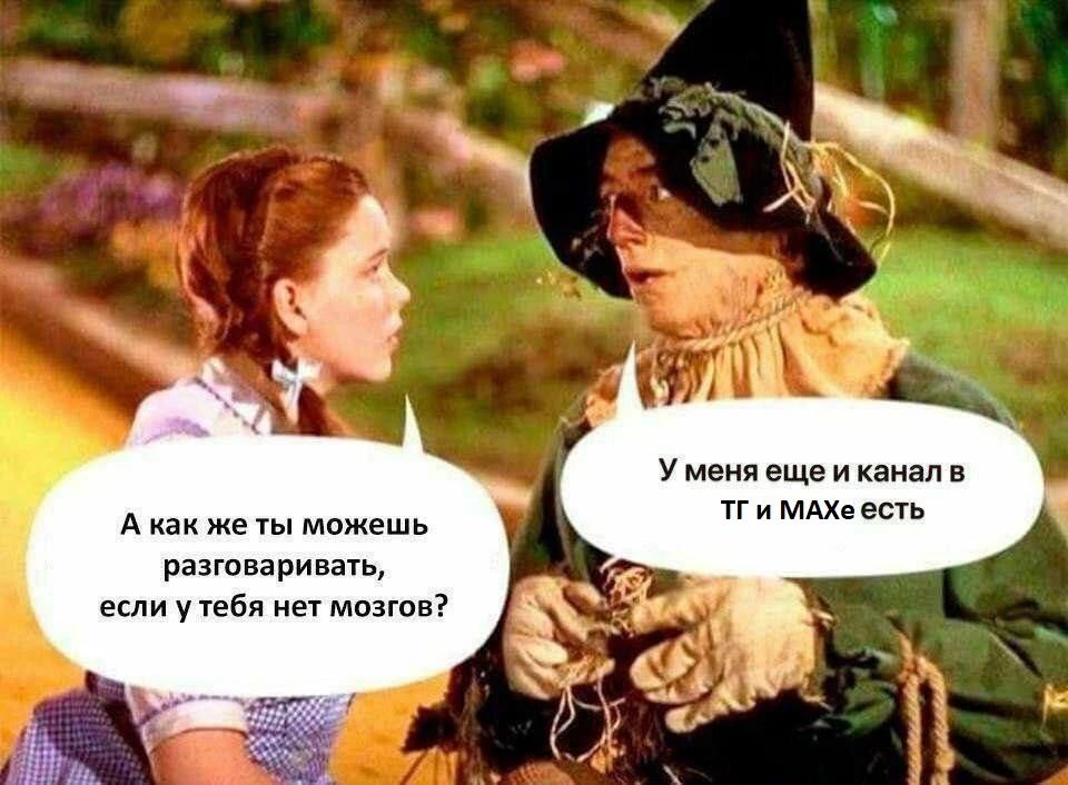 А как же ты можешь разговаривать, если у тебя нет мозгов? У меня еще и канал в ТГ и МАХе есть