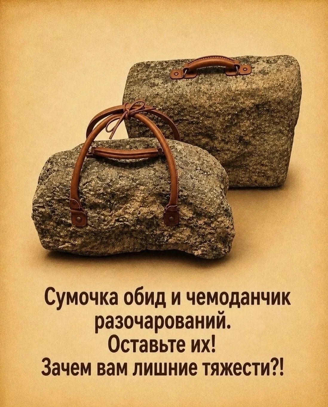 Сумочка обид и чемоданчик разочарований. Оставьте их! Зачем вам лишние тяжести?!