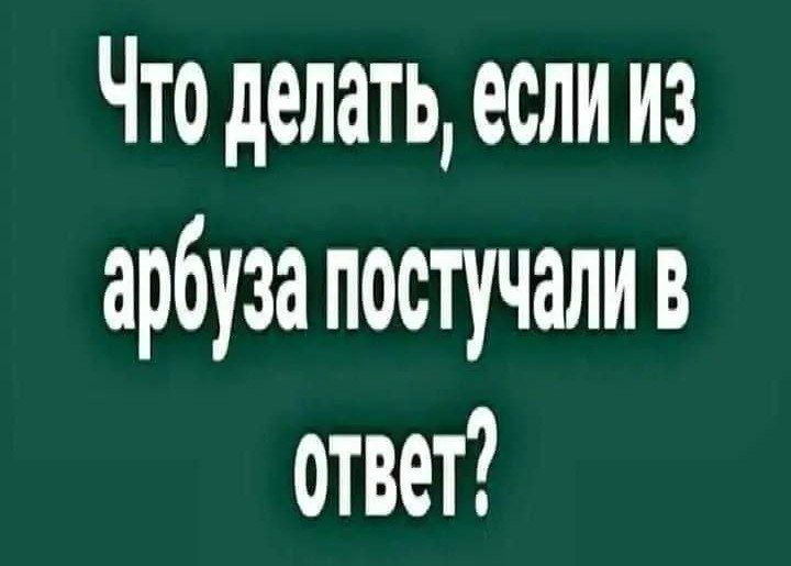 Что делать, если из арбуза постучали в ответ?