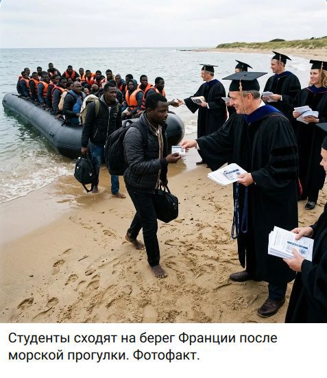 Студенты сходят на берег Франции после морской прогулки. Фотофакт.