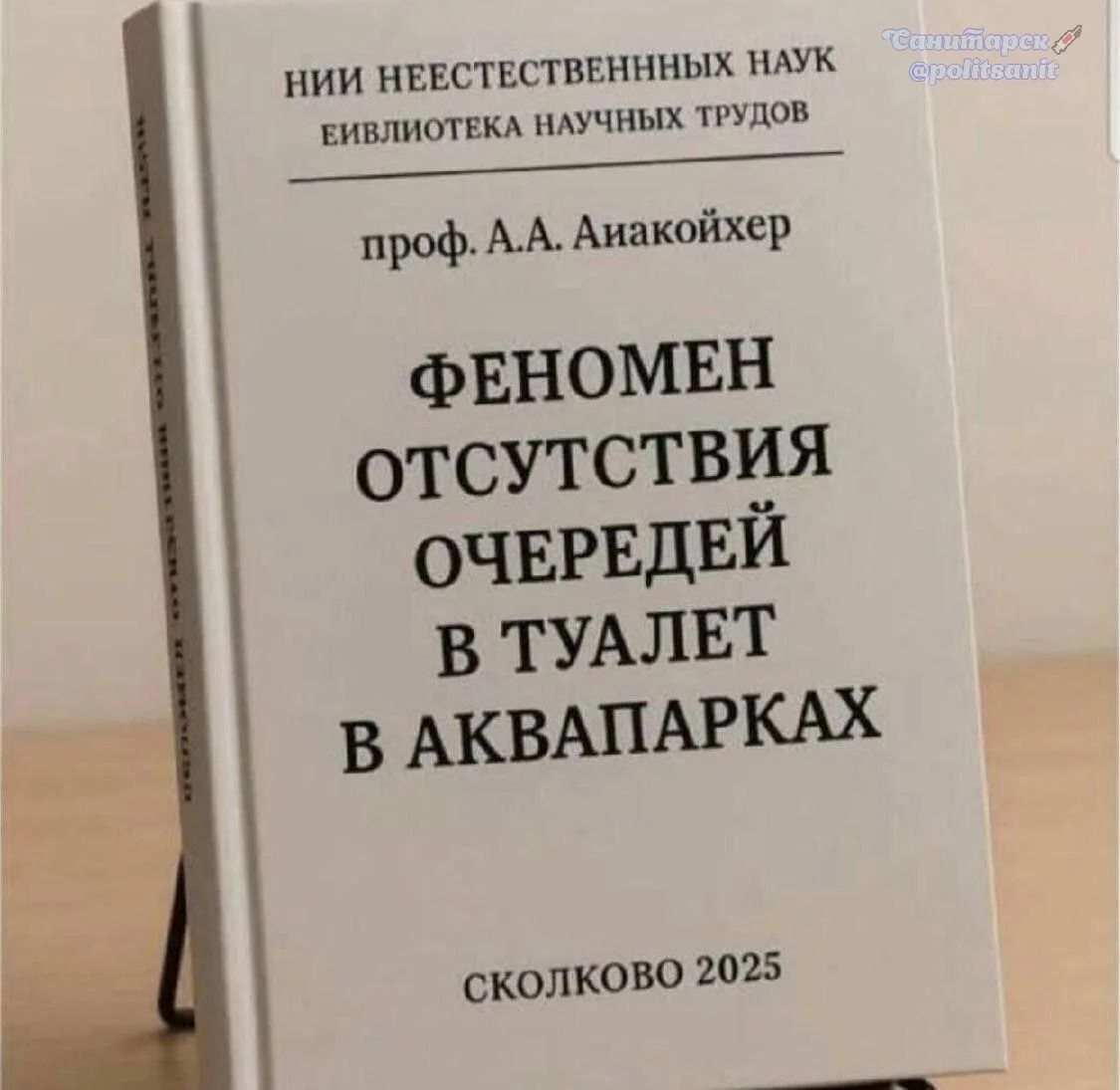 НИИ НЕЕСТЕСТВЕННЫХ НАУК БИБЛИОТЕКА НАУЧНЫХ ТРУДОВ проф. А.А. Аиакойхер ФЕНОМЕН ОТСУТСТВИЯ ОЧЕРЕДЕЙ В ТУАЛЕТ В АКВАПАРКАХ СКОЛКОВО 2025