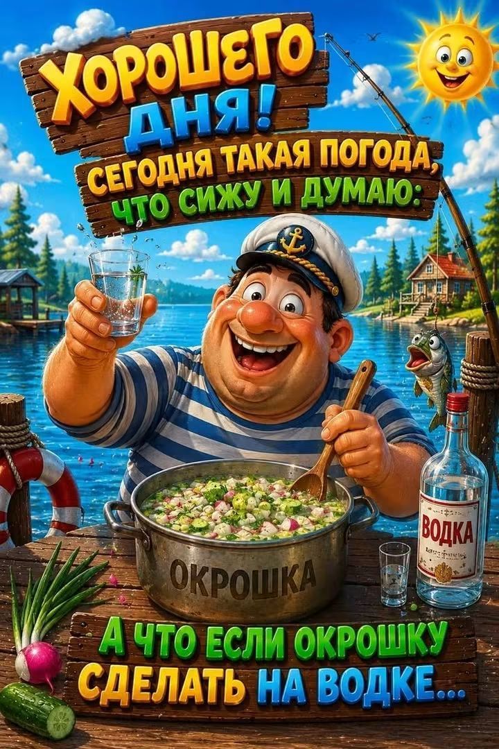 ХОРОШЕГО ДНЯ! Сегодня такая погода, что сижу и думаю: ОКРОШКА. А что если окрошку сделать на водке...