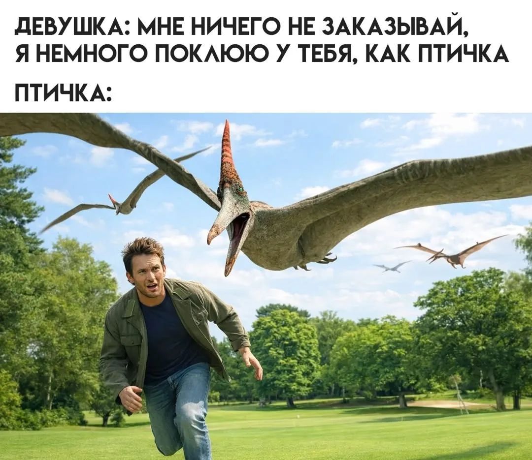 ДЕВУШКА: МНЕ НИЧЕГО НЕ ЗАКАЗЫВАЙ, Я НЕМНОГО ПОКЛЮЮ У ТЕБЯ, КАК ПТИЧКА ПТИЧКА: