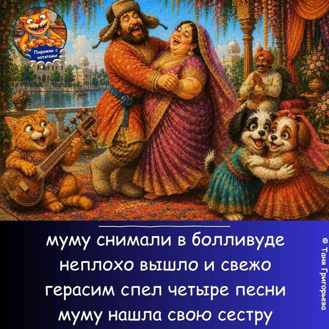 Пирожки с котятами муму снимали в болливуде неплохо вышло и свежо герасим спел четыре песни муму нашла свою сестру © Таня Григорьева