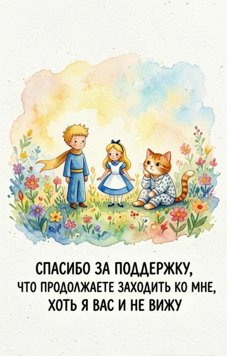 СПАСИБО ЗА ПОДДЕРЖКУ, ЧТО ПРОДОЛЖАЕТЕ ЗАХОДИТЬ КО МНЕ, ХОТЬ Я ВАС И НЕ ВИЖУ