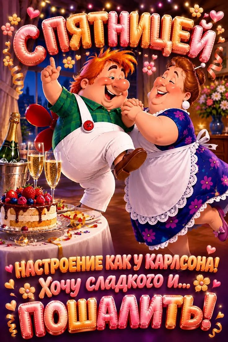 С пятницей! Настроение как у Карлсона! Хочу сладкого и... пошалить!