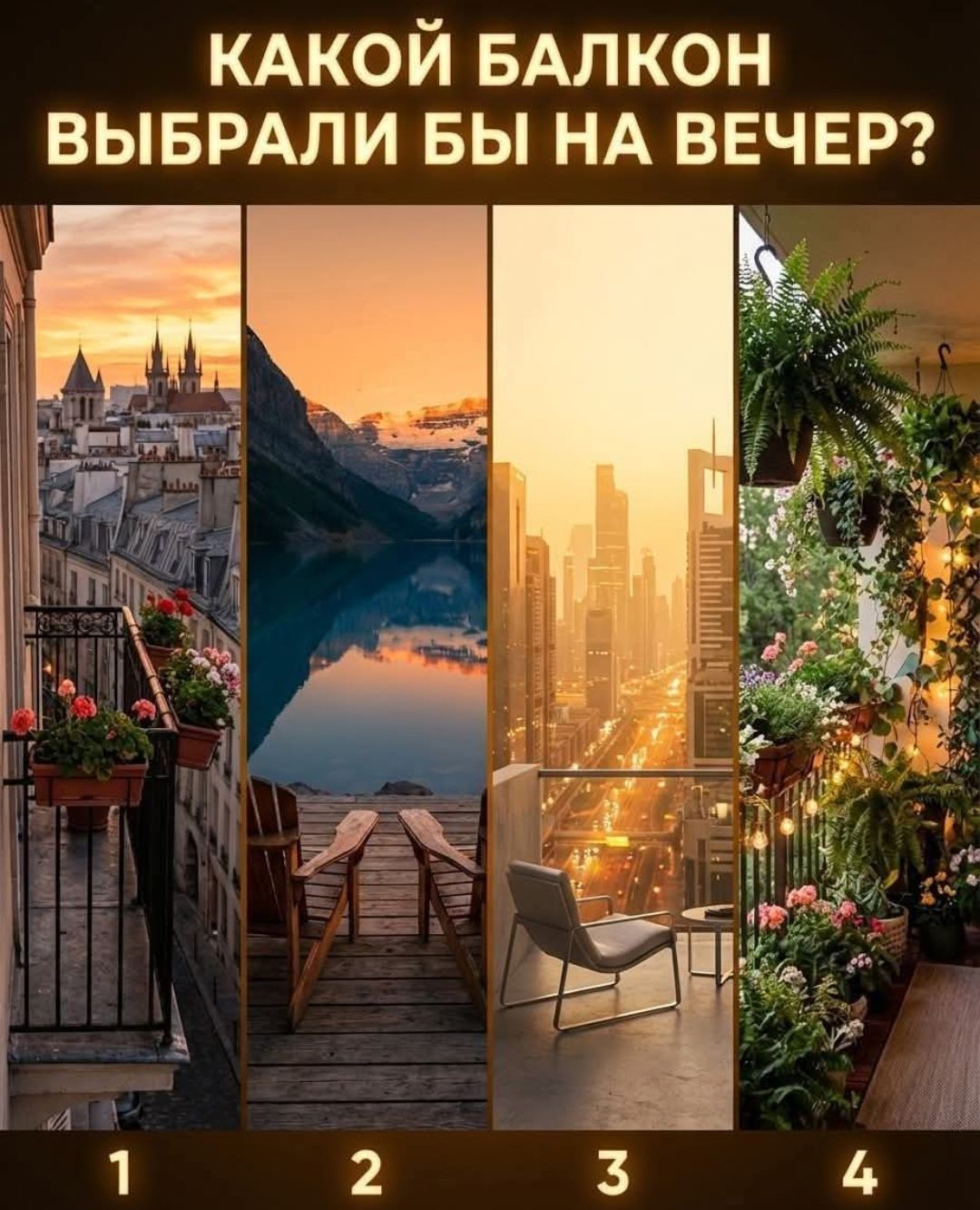 КАКОЙ БАЛКОН ВЫБРАЛИ БЫ НА ВЕЧЕР?