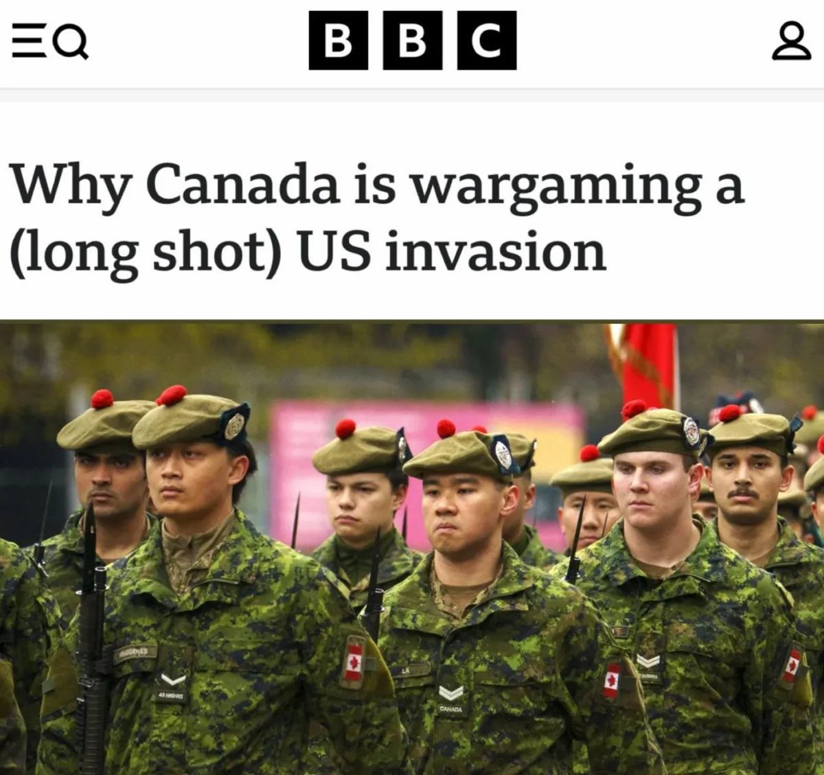 BBC Why Canada is wargaming a (long shot) US invasion