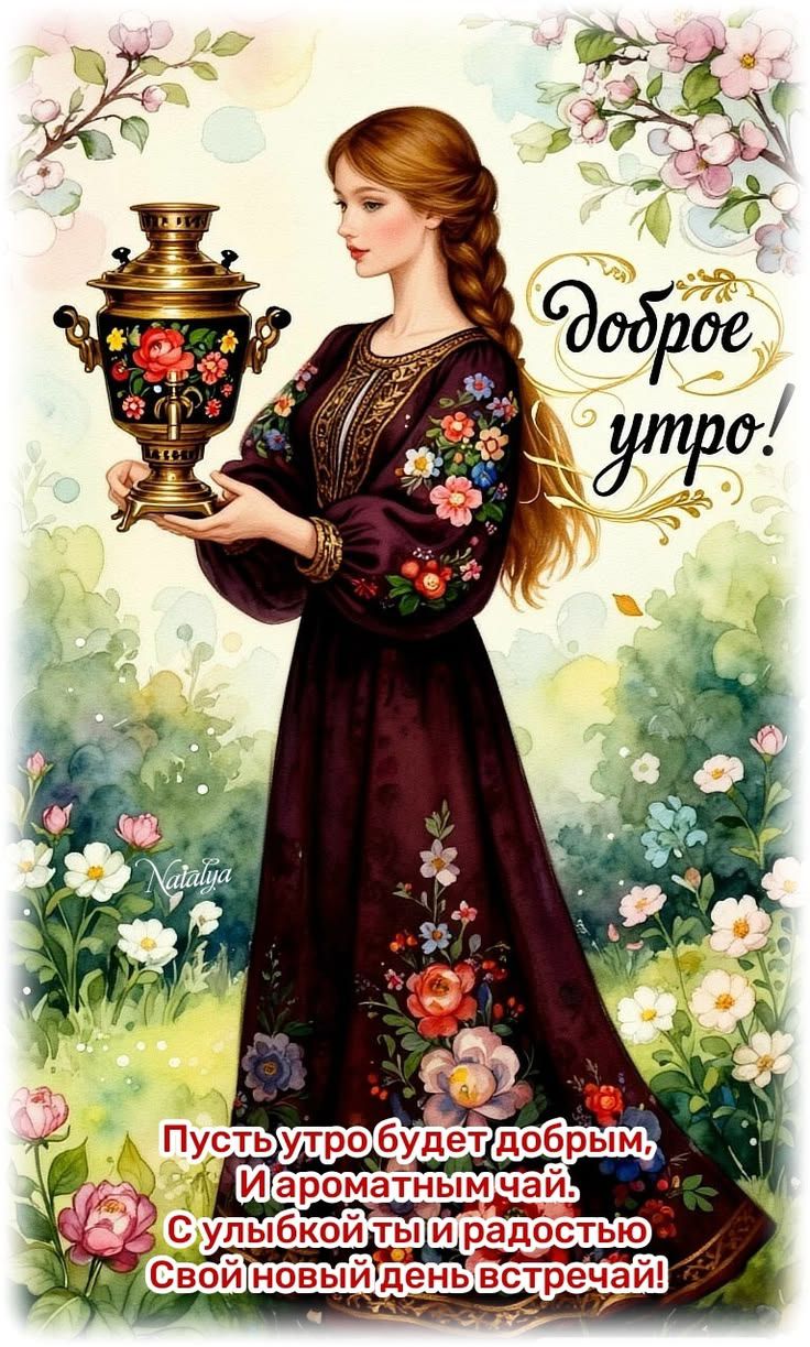 Доброе утро! Пусть утро будет добрым, И ароматным чай. С улыбкой ты и радостью Свой новый день встречай!