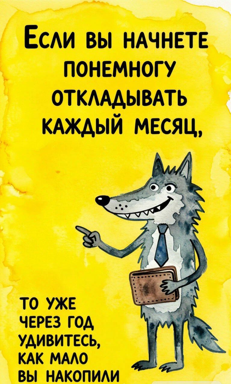 Если вы начнете понемногу откладывать каждый месяц, то уже через год удивитесь, как мало вы накопили