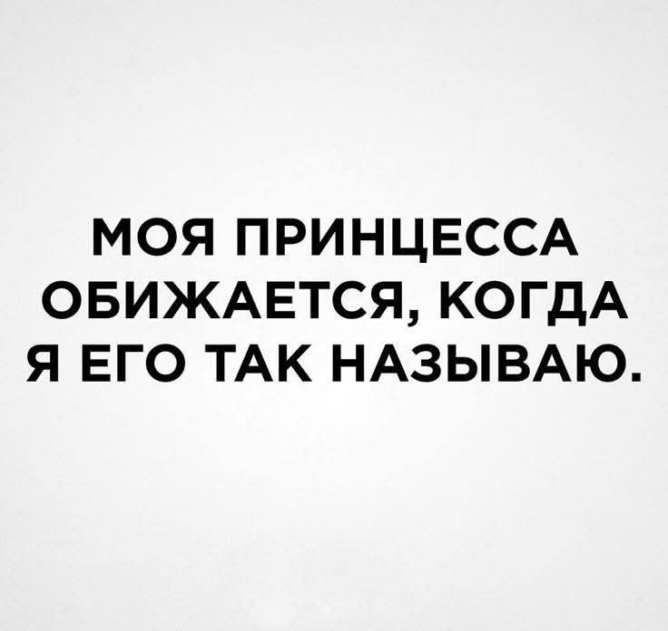 МОЯ ПРИНЦЕССА ОБИЖАЕТСЯ, КОГДА Я ЕГО ТАК НАЗЫВАЮ.