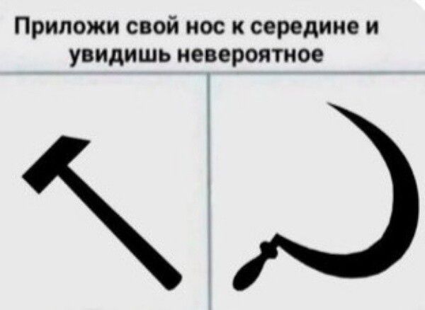 Приложи свой нос к середине и увидишь невероятное