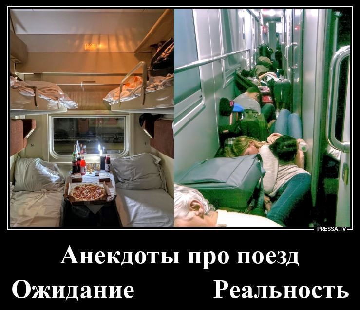 Анекдоты про поезд. Ожидание. Реальность.