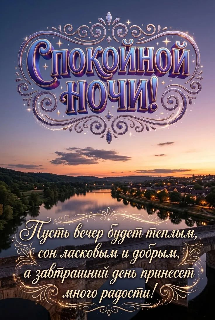Спокойной ночи! Пусть вечер будет теплым, сон ласковым и добрым, а завтрашний день принесет много радости!