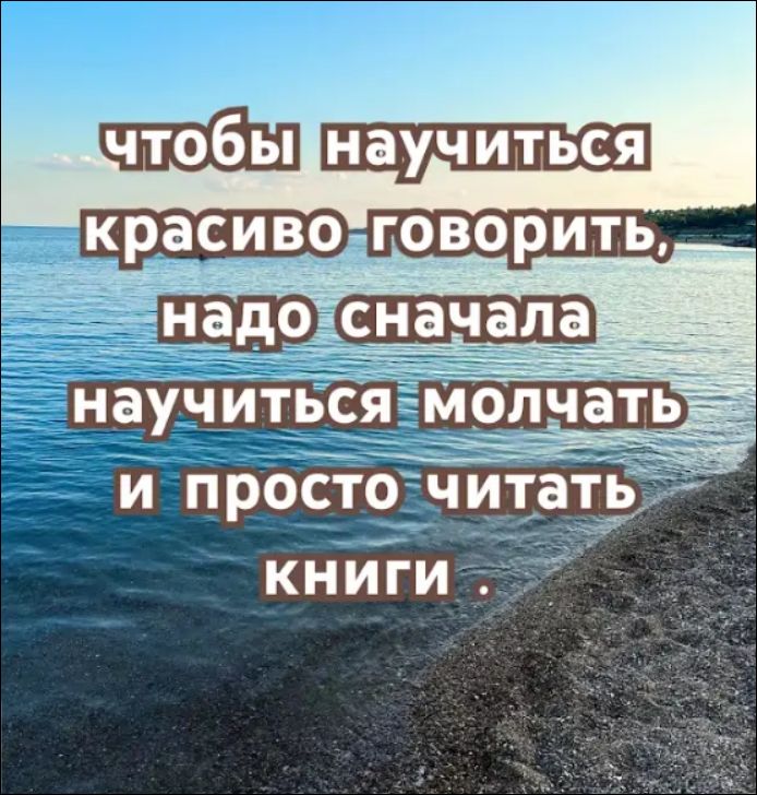 чтобы научиться красиво говорить, надо сначала научиться молчать и просто читать книги