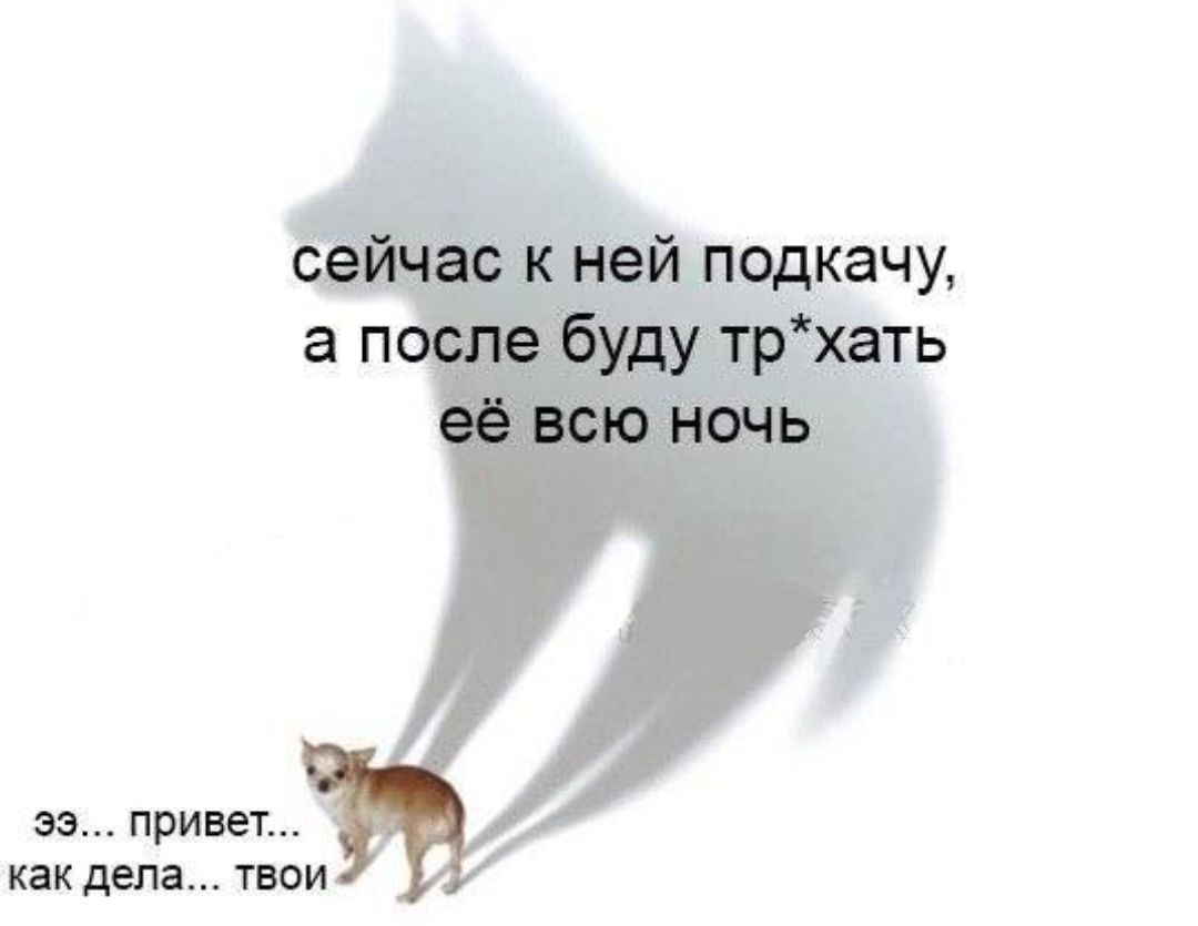 сейчас к ней подкачу, а после буду тр*хать её всю ночь ээ... привет... как дела... твои
