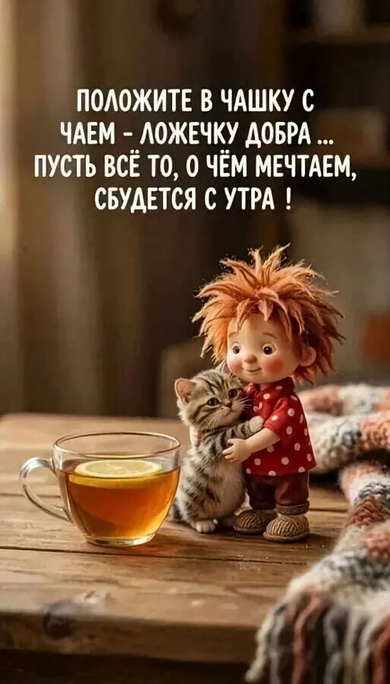 ПОЛОЖИТЕ В ЧАШКУ С ЧАЕМ - ЛОЖЕЧКУ ДОБРА ... ПУСТЬ ВСЁ ТО, О ЧЁМ МЕЧТАЕМ, СБУДЕТСЯ С УТРА !