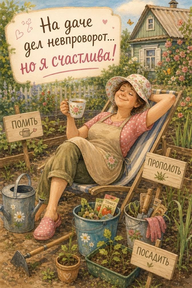 На даче дел невпроворот... но я счастлива! ПОЛИТЬ ПРОПОЛОТЬ ПОСАДИТЬ TOMAT