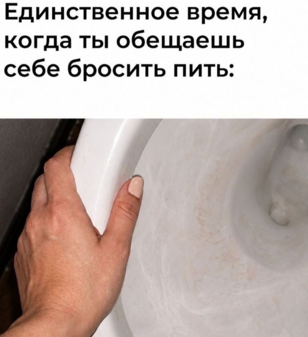 Единственное время, когда ты обещаешь себе бросить пить: