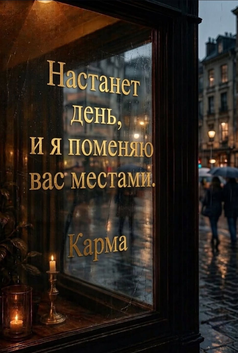 Настанет день, и я поменяю вас местами. Карма