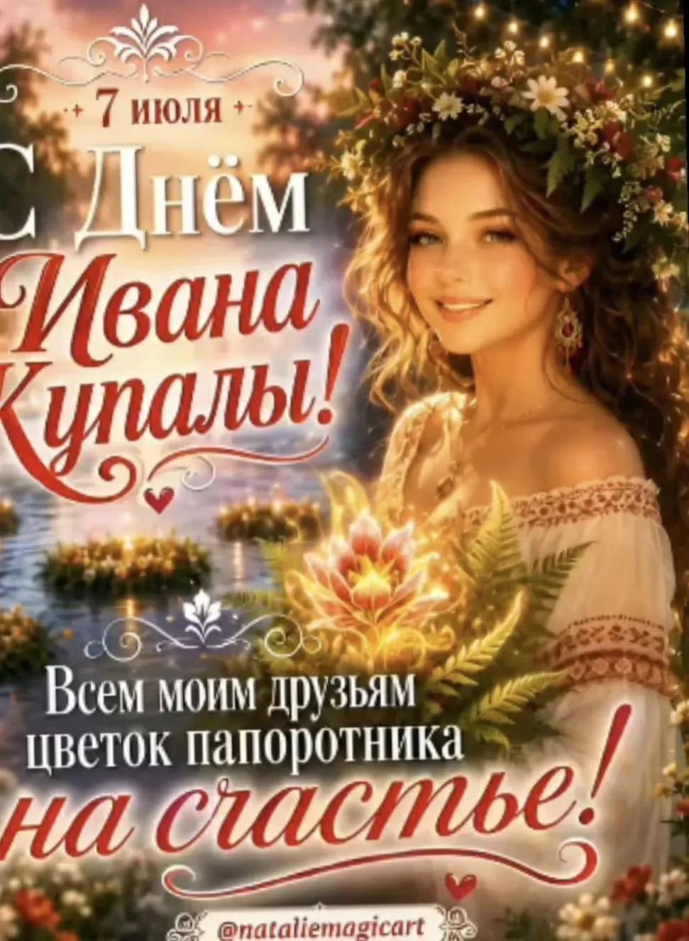 7 июля С Днём Ивана Купалы! Всем моим друзьям цветок папоротника на счастье! @nataliemagicart