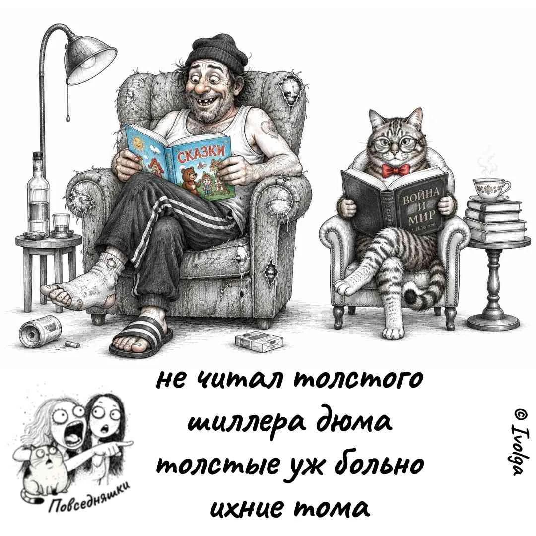 СКАЗКИ ВОЙНА И МИР не читал толстого шиллера дюма толстые уж больно ихние тома Повседневняшки