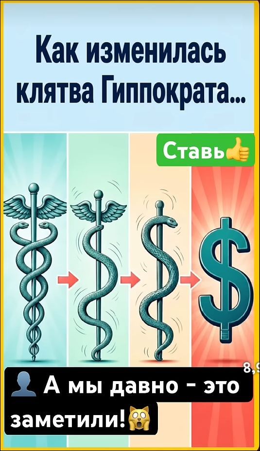 Как изменилась клятва Гиппократа... Ставьте лайк. А мы давно это заметили!