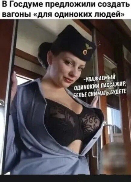 В Госдуме предложили создать вагоны «для одиноких людей» -УВАЖАЕМЫЙ ОДИНОКИЙ ПАССАЖИР, БЕЛЬЕ СНИМАТЬ БУДЕТЕ