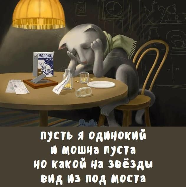 МОЛОКО 3,2% Валериана пусть я одинокий и мошна пуста но какой на звёзды вид из под моста