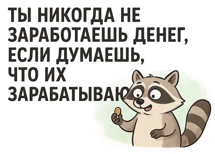 ТЫ НИКОГДА НЕ ЗАРАБОТАЕШЬ ДЕНЕГ, ЕСЛИ ДУМАЕШЬ, ЧТО ИХ ЗАРАБАТЫВАЮ