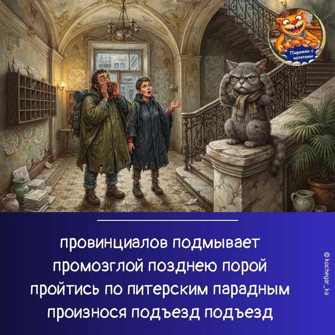 провинциалов подмывает промозглой позднею порой пройтись по питерским парадным произнося подъезд подъезд