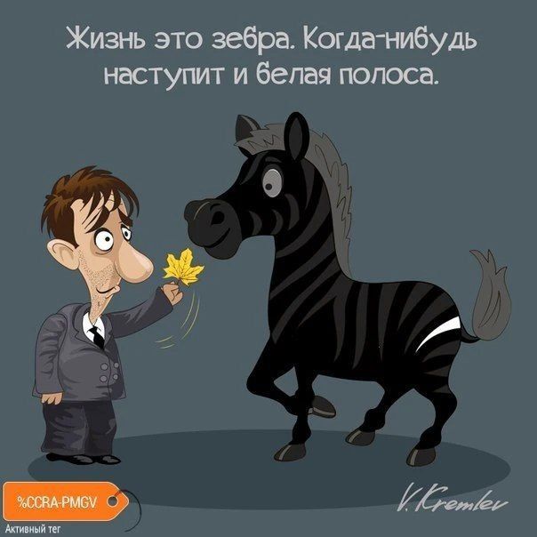 Жизнь это зебра. Когда-нибудь наступит и белая полоса.