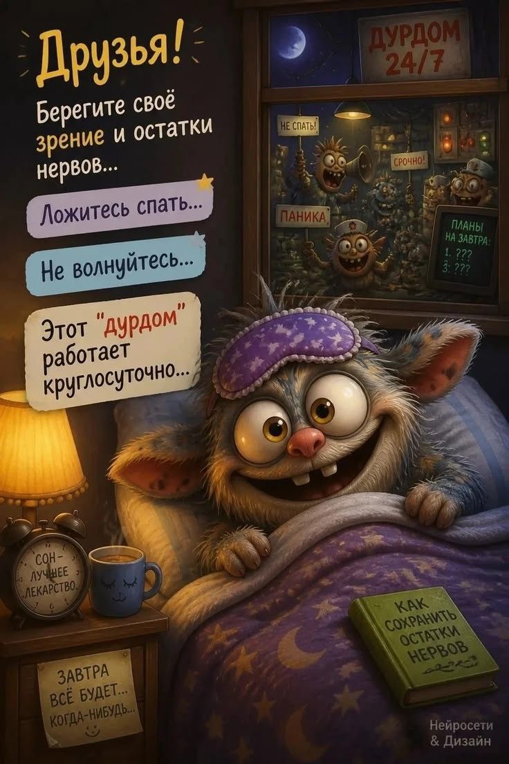 Друзья! Берегите своё зрение и остатки нервов... Ложитесь спать... Не волнуйтесь... Этот 