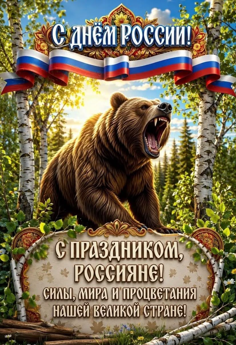 С Днём России! С ПРАЗДНИКОМ, РОССИЯНЕ! СИЛЫ, МИРА И ПРОЦВЕТАНИЯ НАШЕЙ ВЕЛИКОЙ СТРАНЕ!