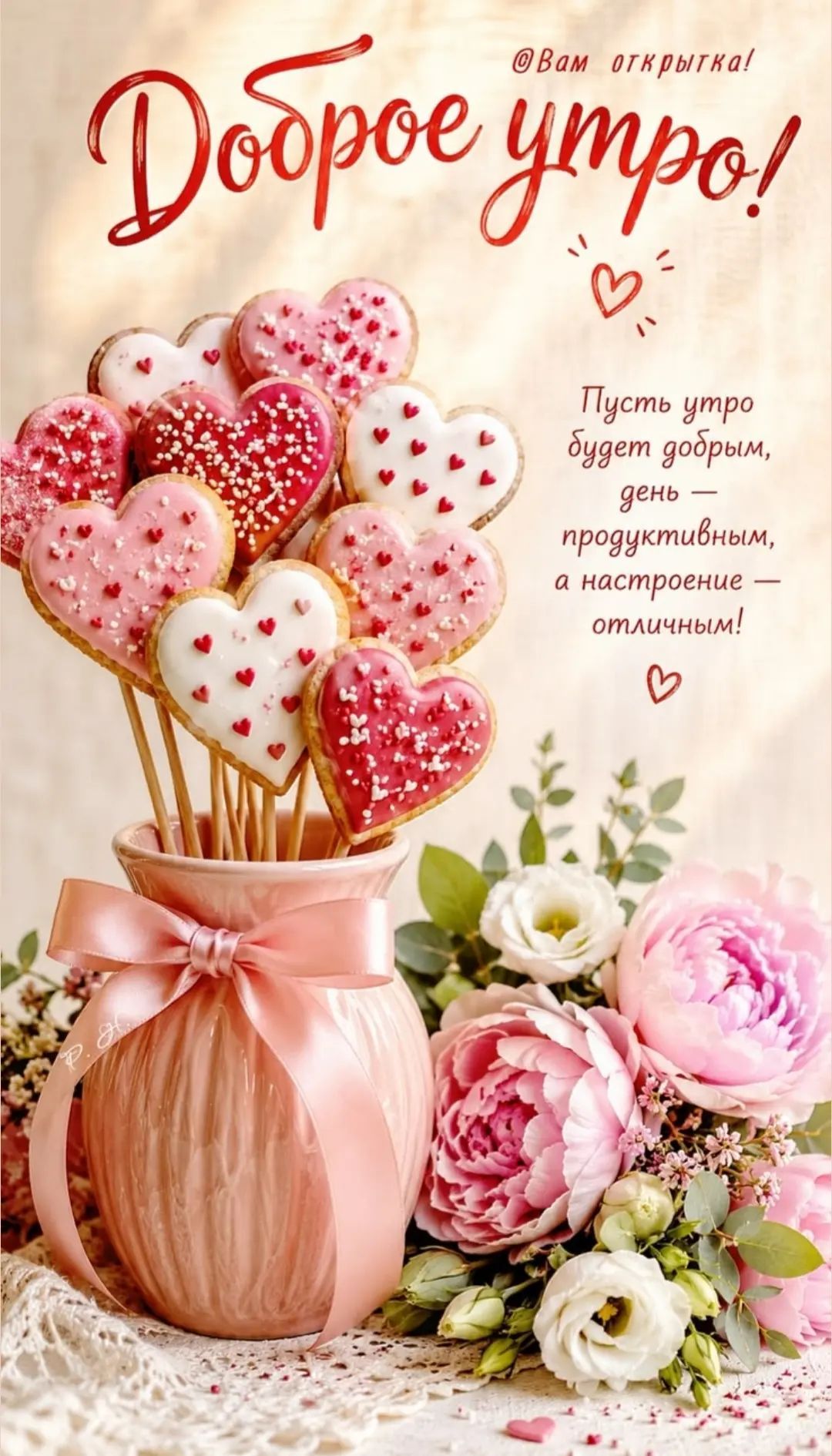 @Вам открытка! Доброе утро! Пусть утро будет добрым, день — продуктивным, а настроение — отличным!