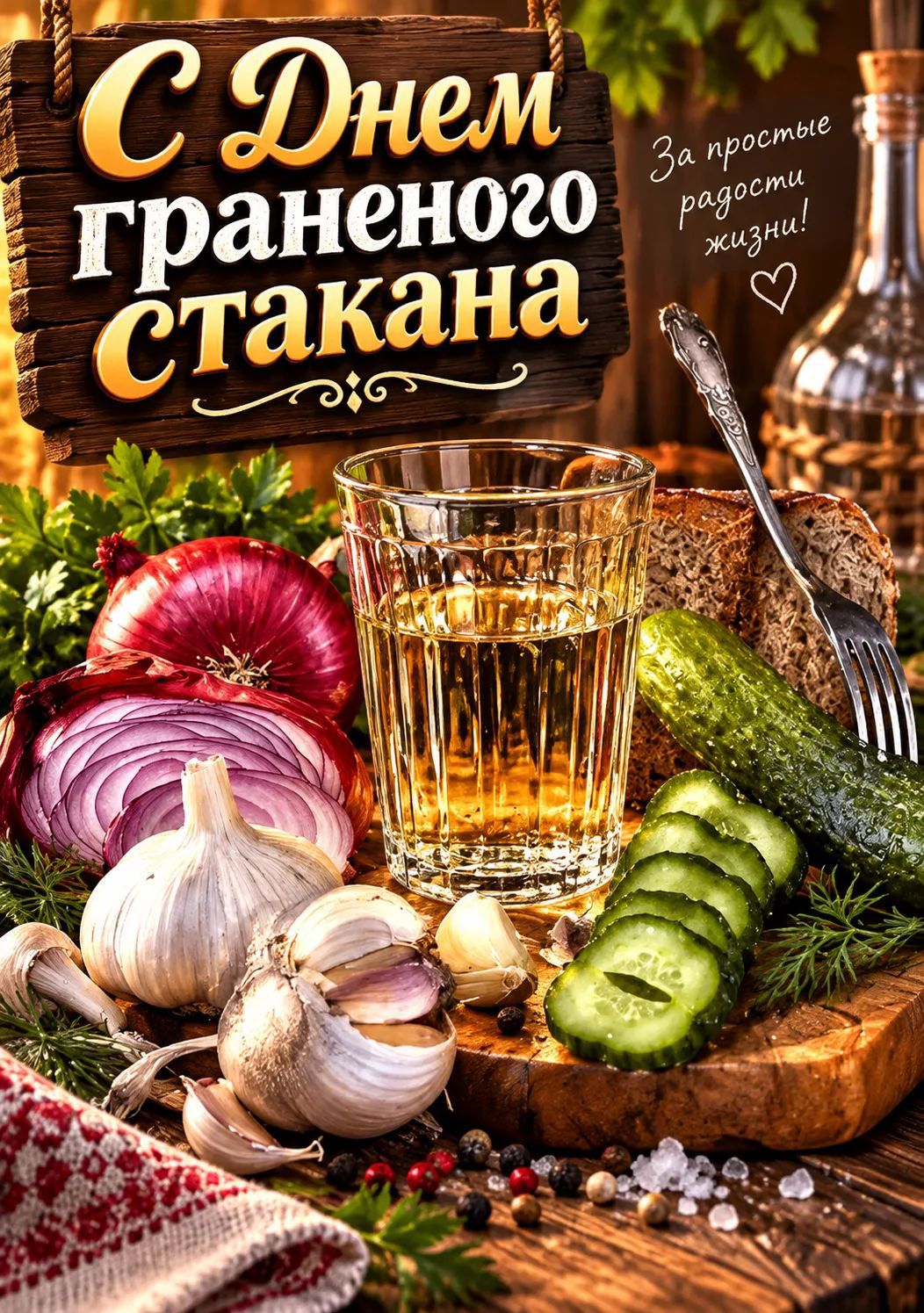 С Днем граненого стакана. За простые радости жизни!