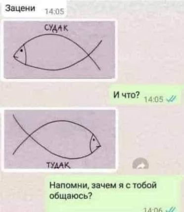 Зацени СУДАК И что? ТУДАК Напомни, зачем я с тобой общаюсь?