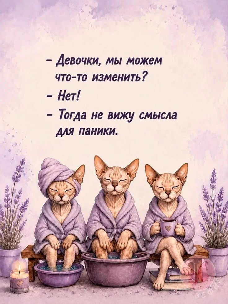 - Девочки, мы можем что-то изменить?
- Нет!
- Тогда не вижу смысла для паники.