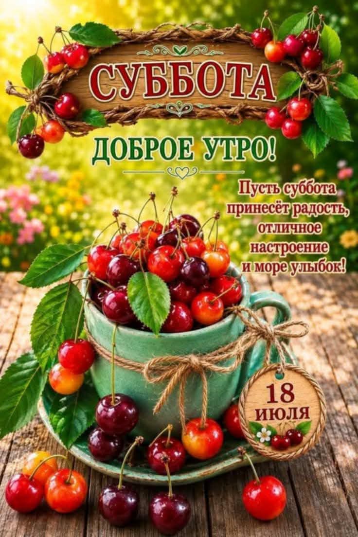 СУББОТА ДОБРОЕ УТРО! Пусть суббота принесёт радость, отличное настроение и море улыбок! 18 ИЮЛЯ