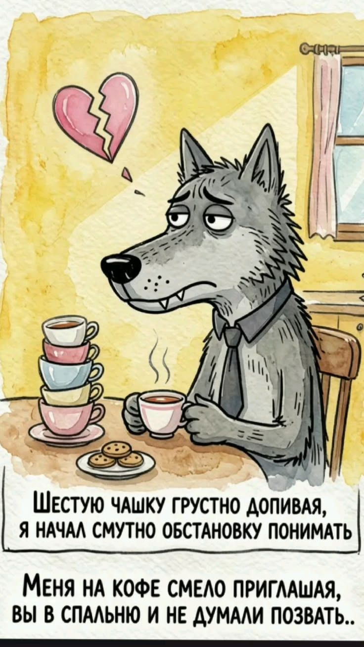 Шестую чашку грустно допивая, я начал смутно обстановку понимать. Меня на кофе смело приглашая, вы в спальню и не думали позвать..