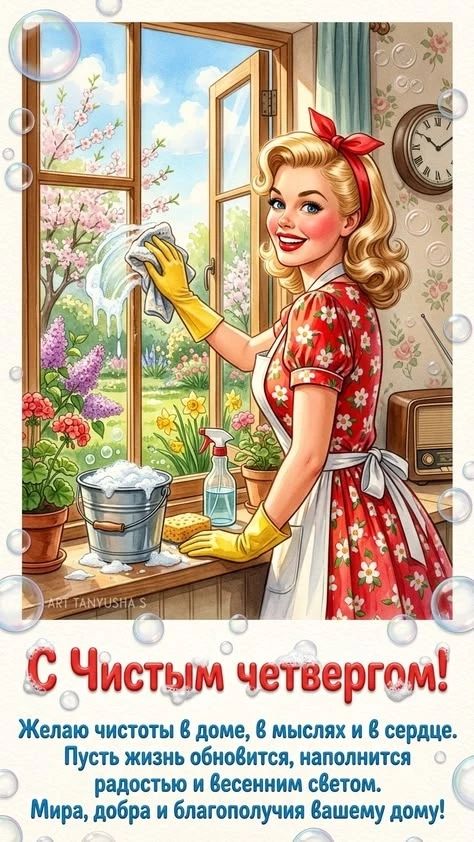 С Чистым четвергом! Желаю чистоты в доме, в мыслях и в сердце. Пусть жизнь обновится, наполнится радостью и весенним светом. Мира, добра и благополучия вашему дому!