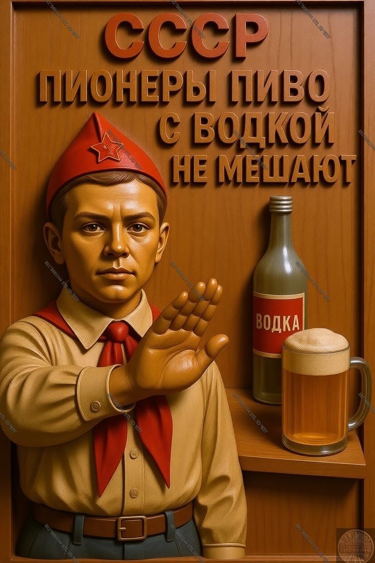 СССР ПИОНЕРЫ ПИВО С ВОДКОЙ НЕ МЕШАЮТ