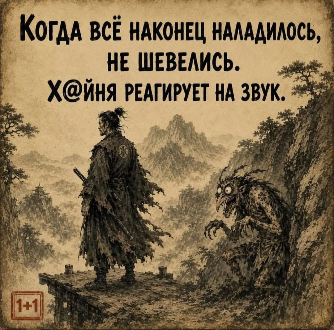 Когда всё наконец наладилось, не шевелись. Х@йня реагирует на звук.
