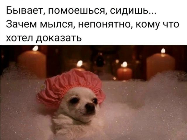 Бывает, помоешься, сидишь... Зачем мылся, непонятно, кому что хотел доказать