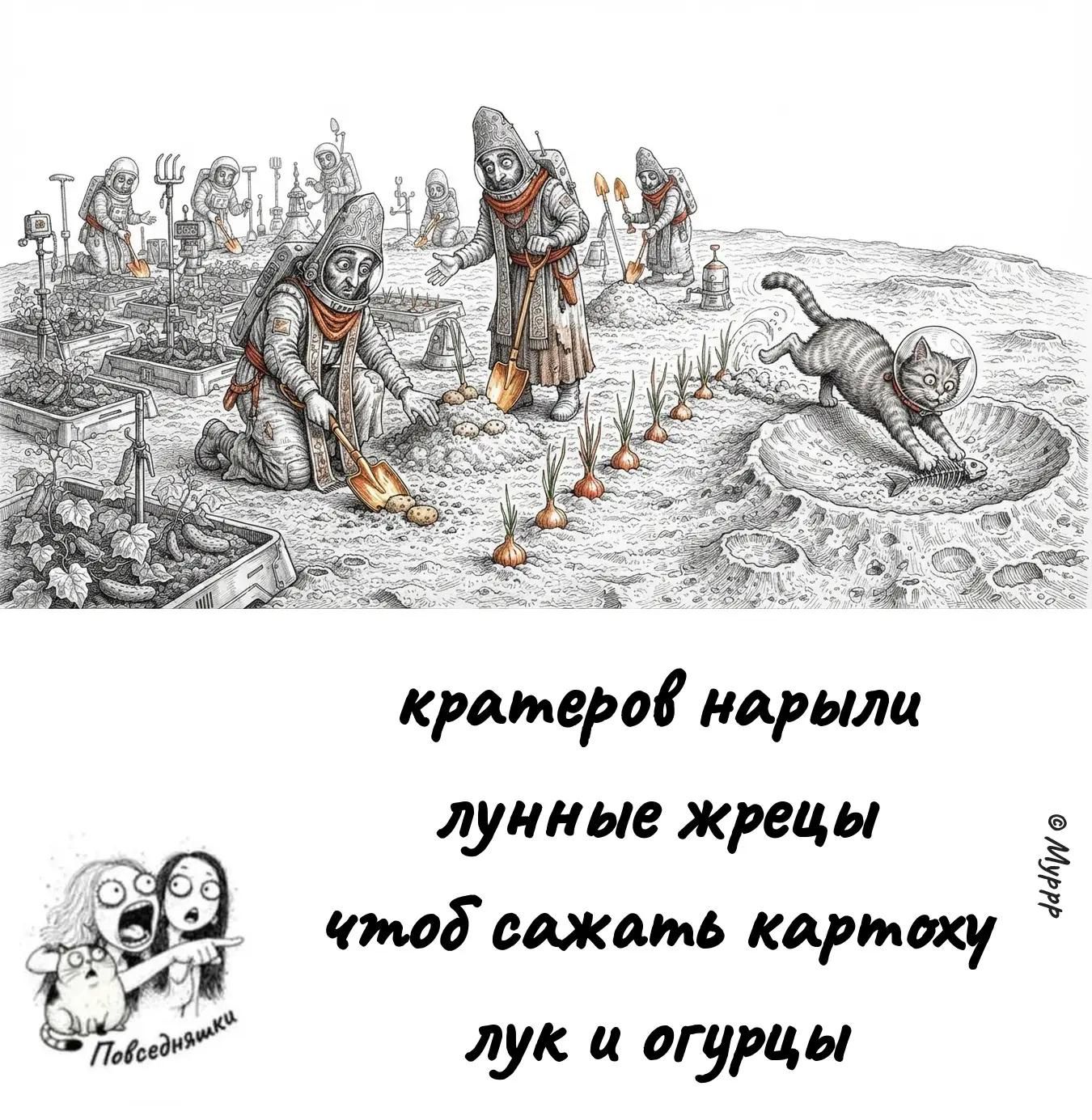 Кратеров нарыли лунные жрецы чтоб сажать картоху лук и огурцы